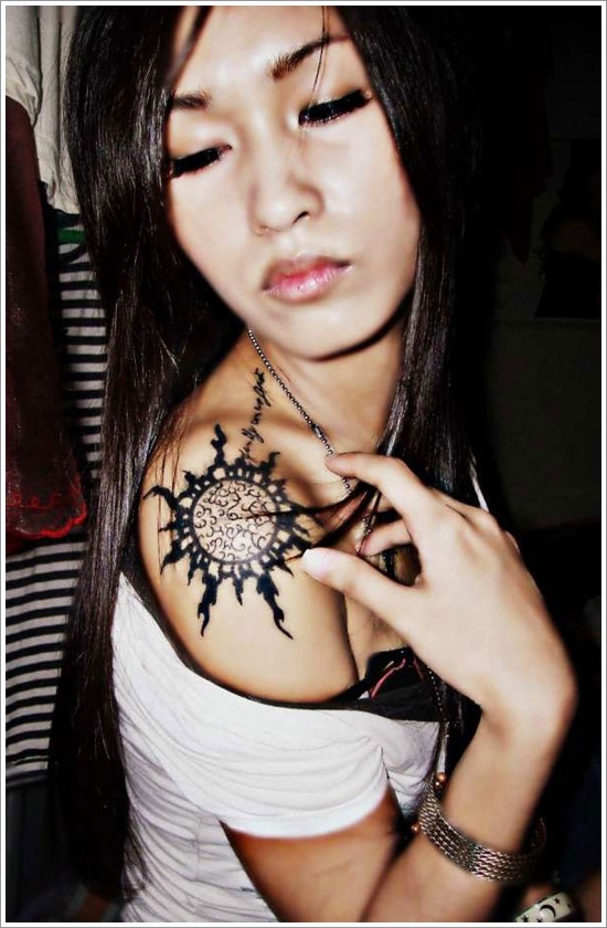 Beautiful sun tattoo designs for men and design, idea 9
