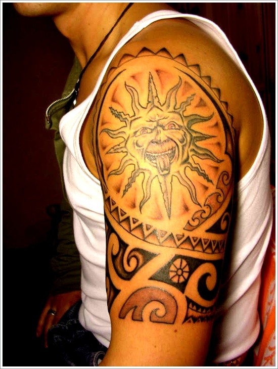 Beautiful sun tattoo designs for men and design, idea 10