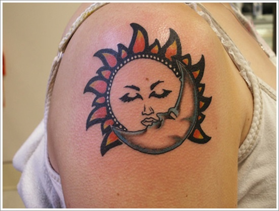 Beautiful sun tattoo designs for men and design, idea 22