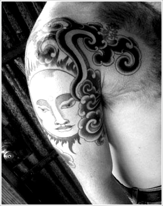 Beautiful sun tattoo designs for men and design, idea 12