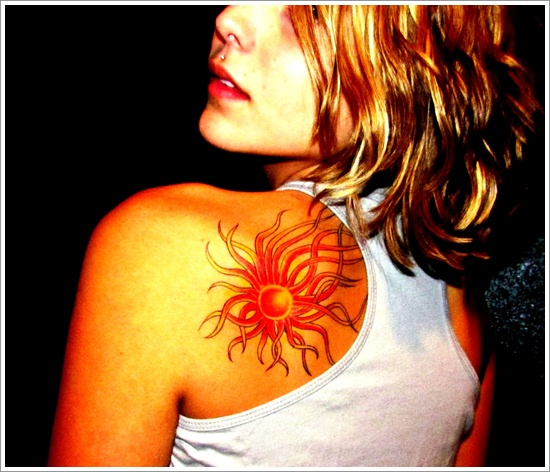 Beautiful sun tattoo designs for men and design, idea 23