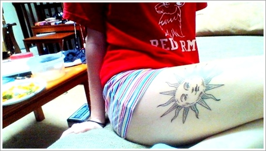 Beautiful sun tattoo designs for men and design, idea 26