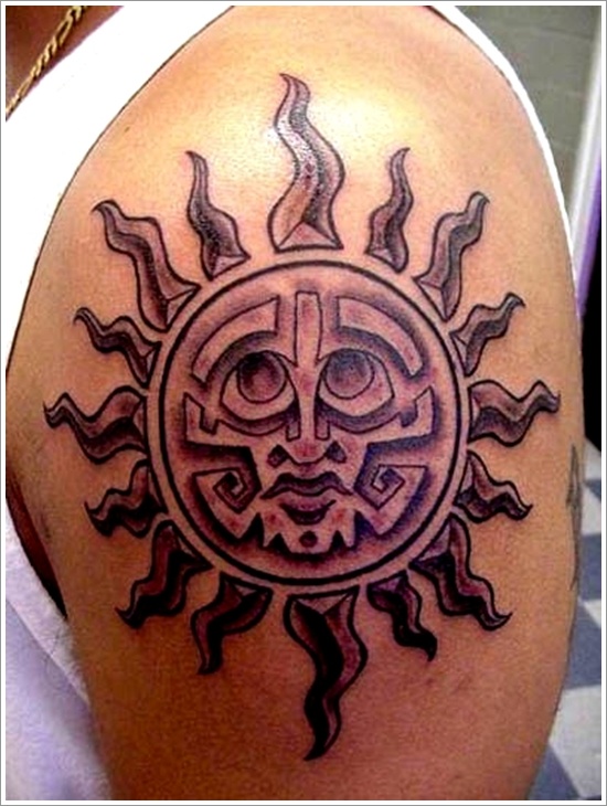 Beautiful sun tattoo designs for men and design, idea 19