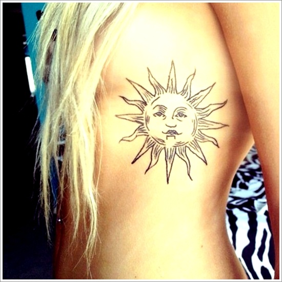 Beautiful sun tattoo designs for men and design, idea 5