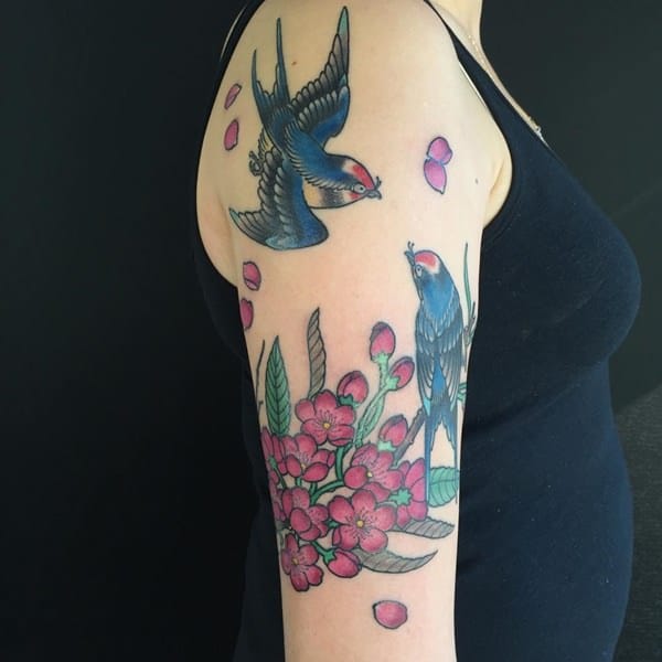 Sweet and meaningful swallow tattoos design, idea 55