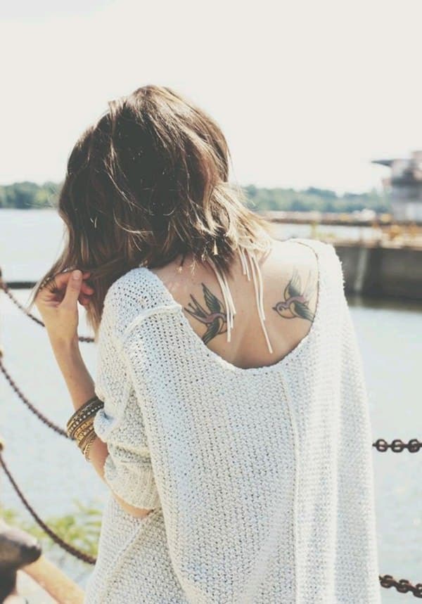 Sweet and meaningful swallow tattoos design, idea 59