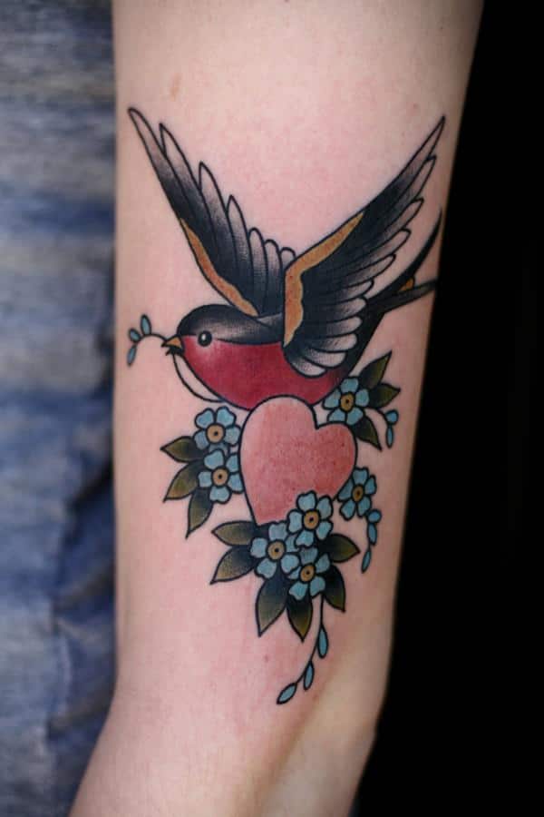 Sweet and meaningful swallow tattoos design, idea 61