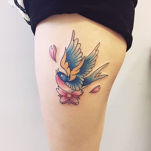 Sweet and meaningful swallow tattoos design, idea 45
