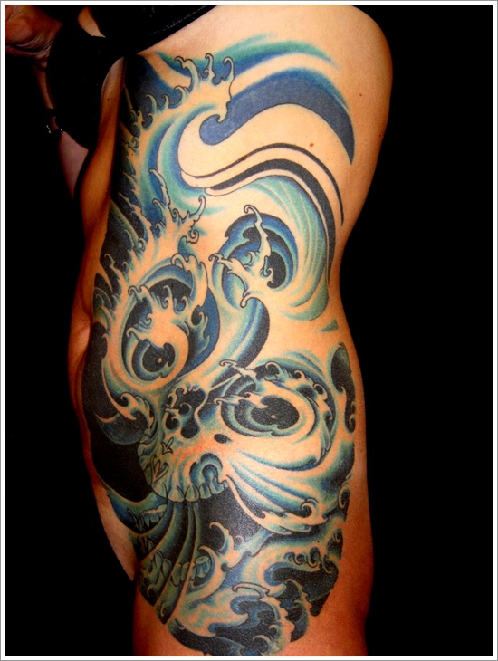 Japanese water tattoo design, idea 15