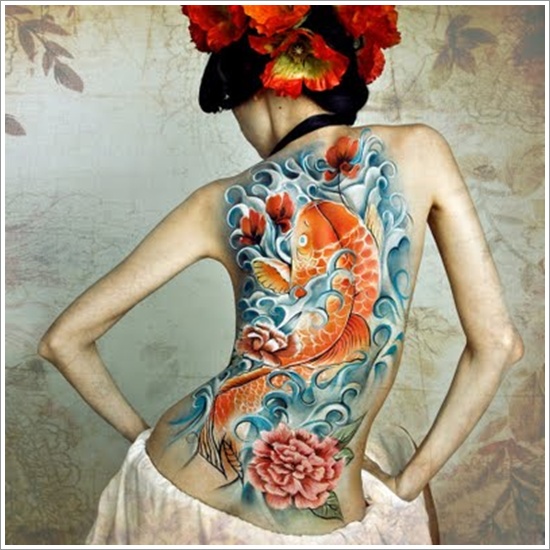 Japanese water tattoo design, idea 4