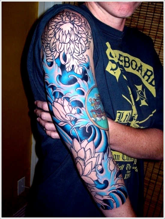 Japanese water tattoo design, idea 6