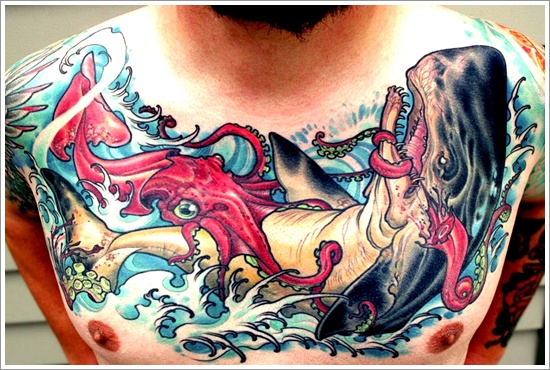 Japanese water tattoo design, idea 10