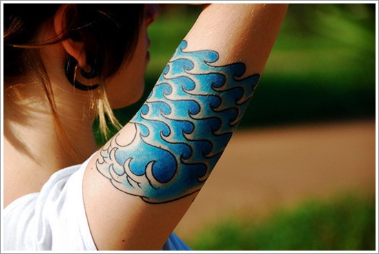 Japanese water tattoo design, idea 11