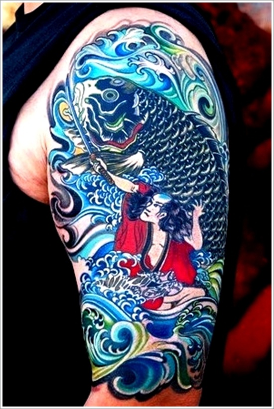 Japanese water tattoo design, idea 21
