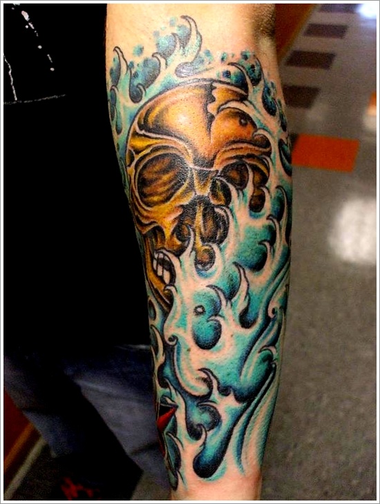 Japanese water tattoo design, idea 14