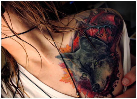Meaningfull wolf tattoo design, idea 13
