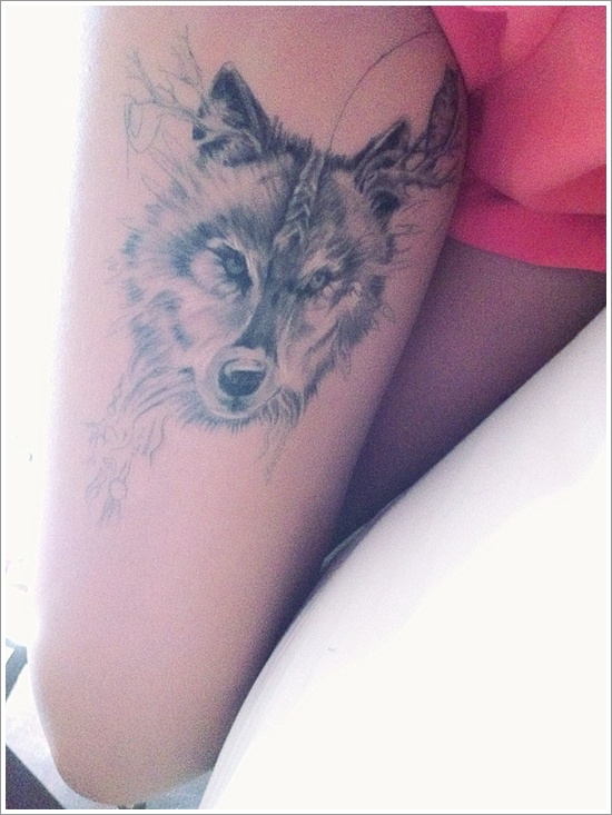 Meaningfull wolf tattoo design, idea 18