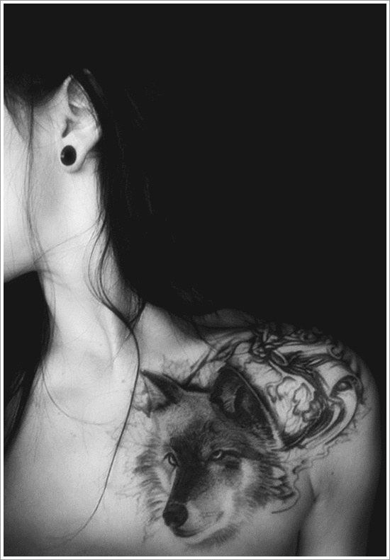 Meaningfull wolf tattoo design, idea 16