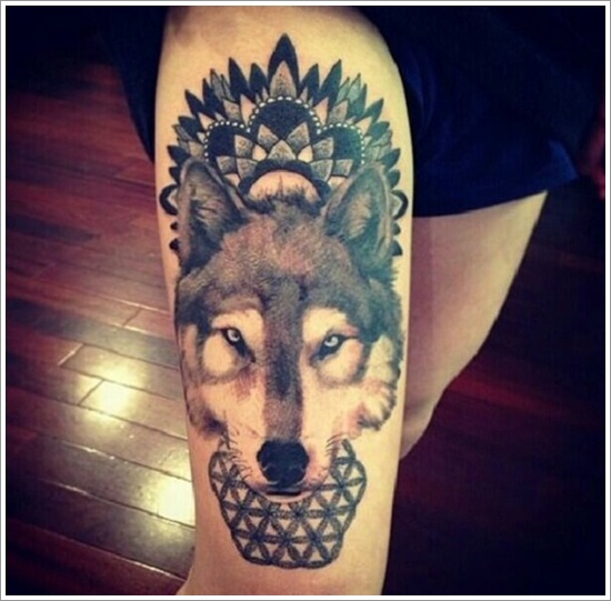 Meaningfull wolf tattoo design, idea 19