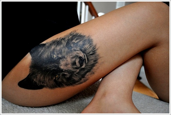 Meaningfull wolf tattoo design, idea 113