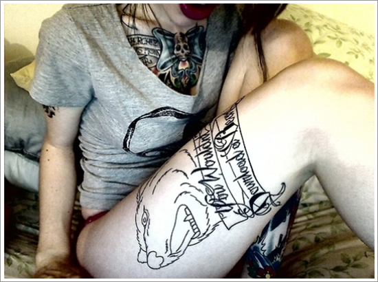 Meaningfull wolf tattoo design, idea 2