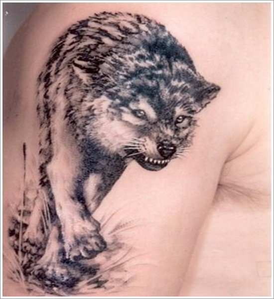 Meaningfull wolf tattoo design, idea 99
