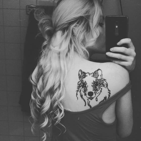 Meaningfull wolf tattoo design, idea 77