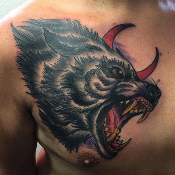 Meaningfull wolf tattoo design, idea 79