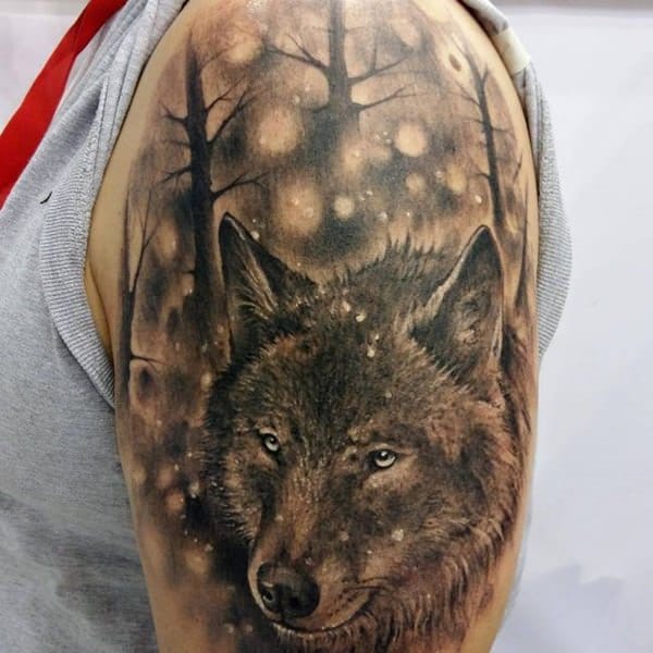 Meaningfull wolf tattoo design, idea 81