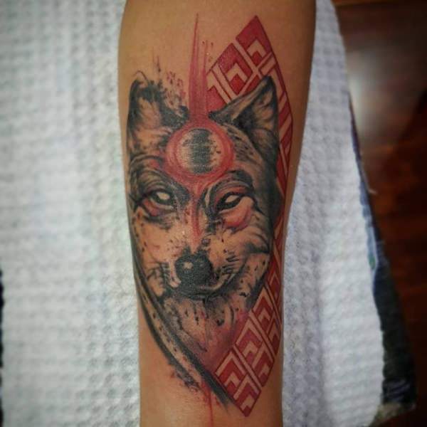 Meaningfull wolf tattoo design, idea 82