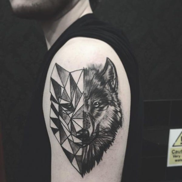 Meaningfull wolf tattoo design, idea 84