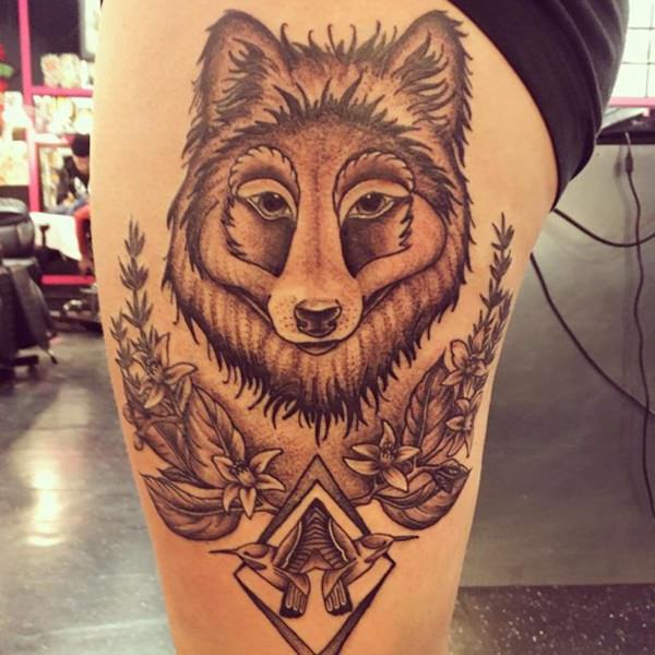 Meaningfull wolf tattoo design, idea 86
