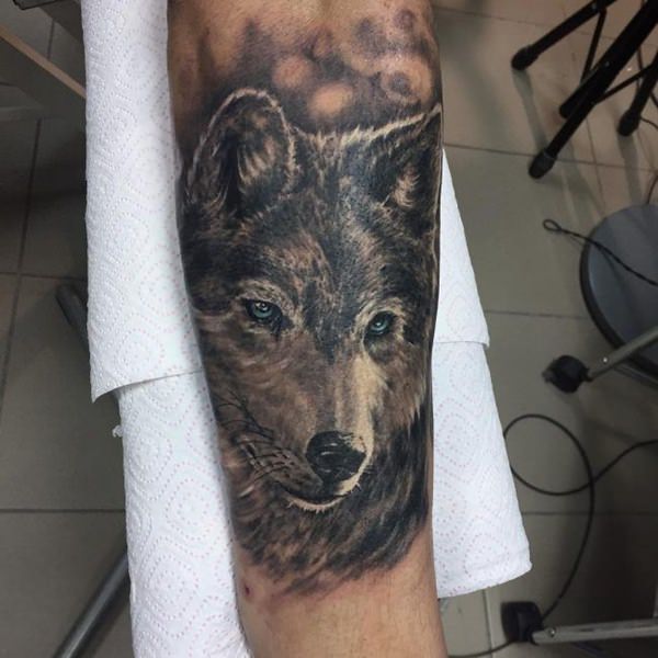 Meaningfull wolf tattoo design, idea 58