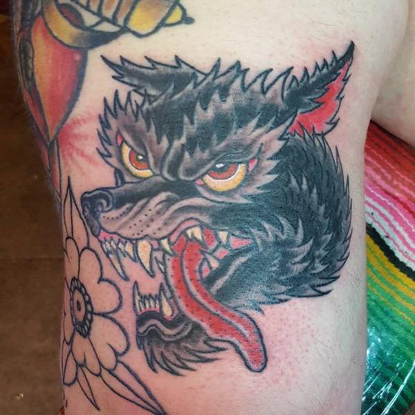 Meaningfull wolf tattoo design, idea 59