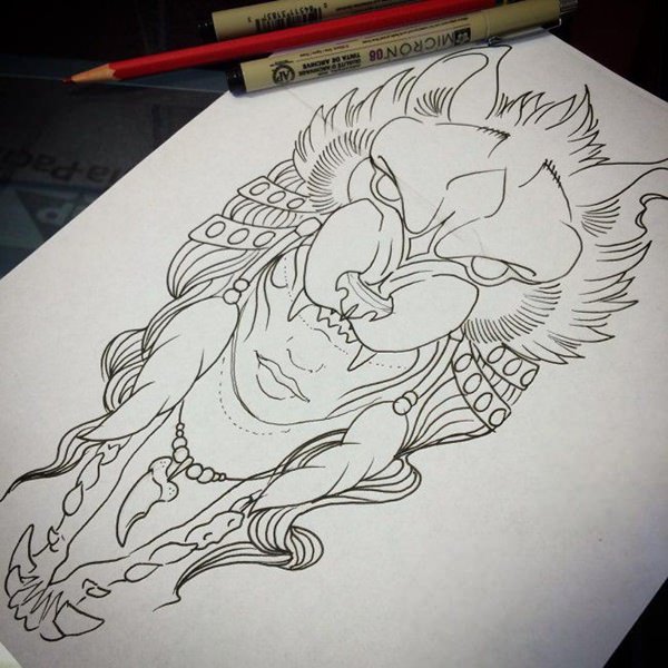 Meaningfull wolf tattoo design, idea 32