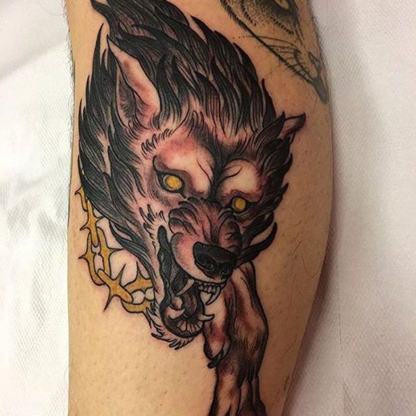 Meaningfull wolf tattoo design, idea 36