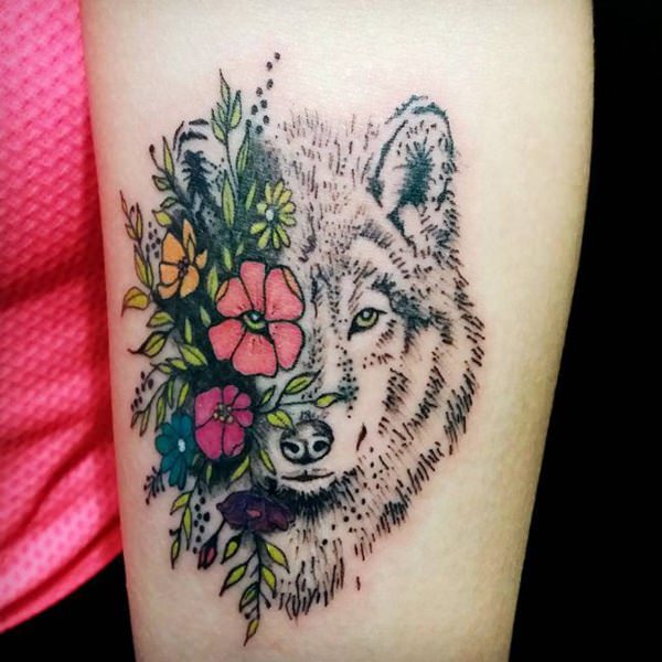 Meaningfull wolf tattoo design, idea 37