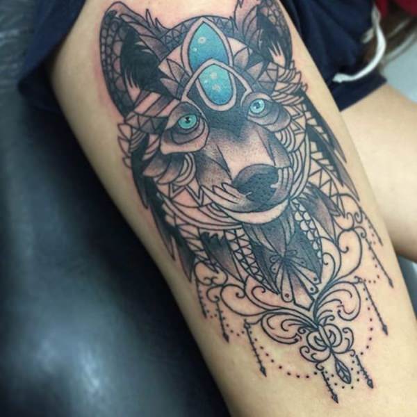 Meaningfull wolf tattoo design, idea 40