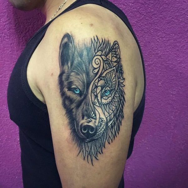 Meaningfull wolf tattoo design, idea 42