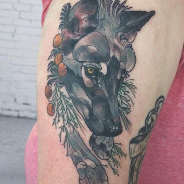 Meaningfull wolf tattoo design, idea 43