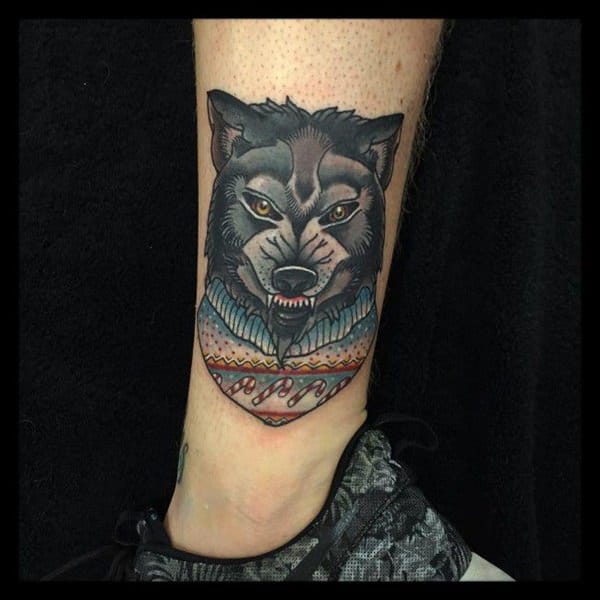 Meaningfull wolf tattoo design, idea 45