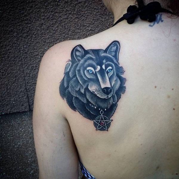 Meaningfull wolf tattoo design, idea 46