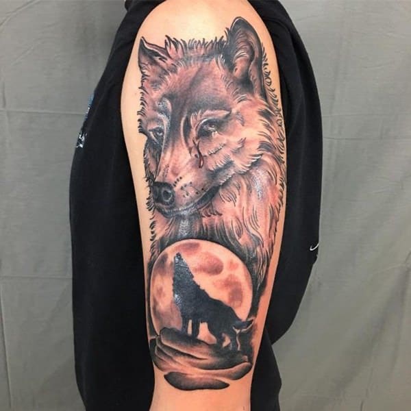 Meaningfull wolf tattoo design, idea 26