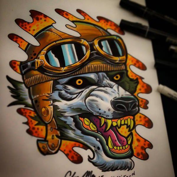 Meaningfull wolf tattoo design, idea 27