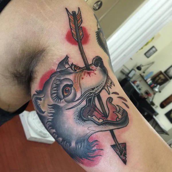 Meaningfull wolf tattoo design, idea 88