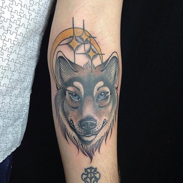 Meaningfull wolf tattoo design, idea 92