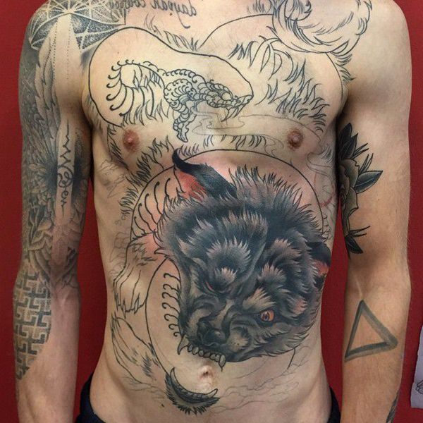 Meaningfull wolf tattoo design, idea 93