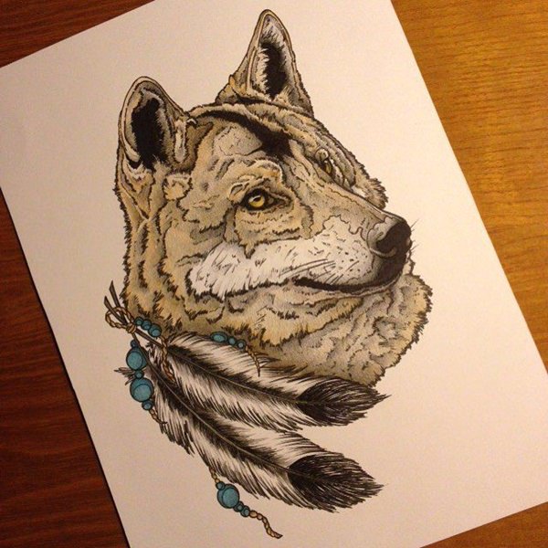 Meaningfull wolf tattoo design, idea 28