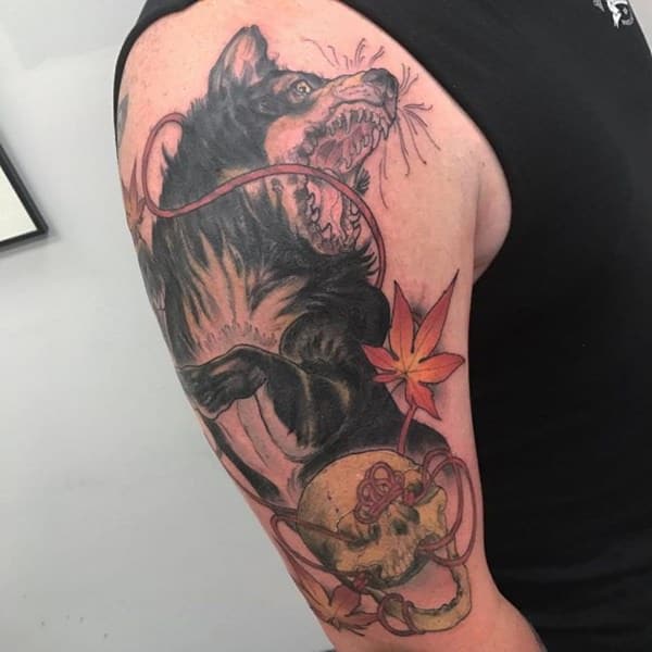 Meaningfull wolf tattoo design, idea 95