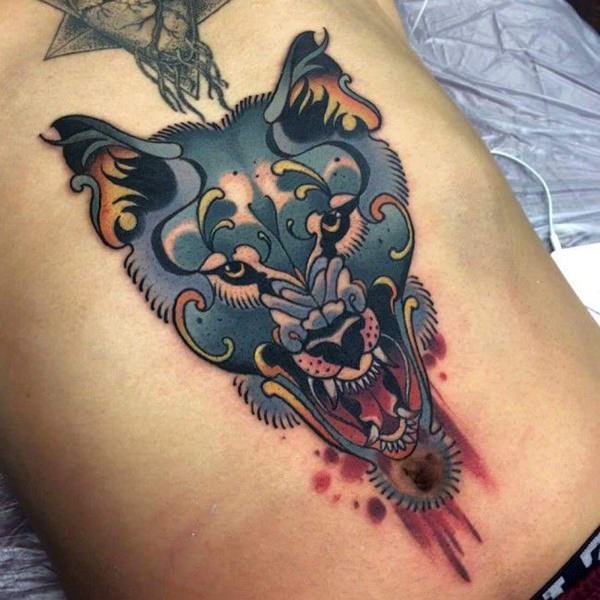 Meaningfull wolf tattoo design, idea 96
